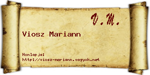 Viosz Mariann névjegykártya