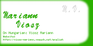 mariann viosz business card